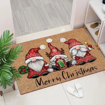 Ziemassvētku Guļamistabas Koridors Paklāju Ieejas Durvis ar neslīdošu Grīdas Paklājs Durvis, Absorbējošu Kāju Paklājiņš Ziemassvētku Rotājumi Ziemassvētku Dāvanu
