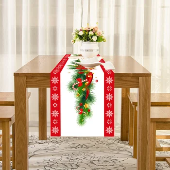 Ziemassvētku Rotājumi Galda Runner 180x40cm Brīvdienu Virtuves ēdamgalds Dekors Sniegavīrs Ziemsvētki Koks Galda Segums Galdauts