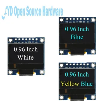 0.96 Collu IIC SPI Sērijas 7Pin Balta/Zila/Dzeltena Zila/Dzeltena OLED Displeja Modulis SSD1306 12864 LCD Ekrāns Valde
