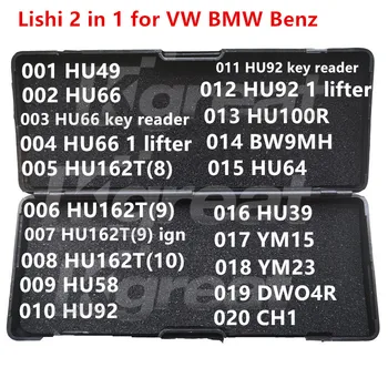 001-020 Lishi 2 in 1 2in1 HU49 HU66 HU162T(8) HU162T(9) HU162T(10) HU58 HU92 BW9MH HU64 HU39 YM15 YM23 DWO4R CH1 VW BMW Benz