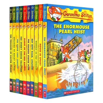 10 Grāmatas/set Geronimo Stilton 51-60 Piedzīvojumu Izpētīt Komiksu Fantastikas Vecāku Bērnu Bērni Stāsts angļu Attēlu stāstu krājums Libro