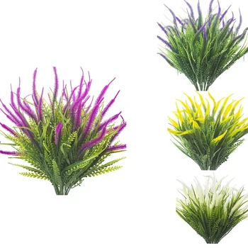 10 Kūļi Mākslīgie Augi Āra Zāle Ar Ziediem UV Izturīgs Apstādījumu, Dārzu, Veranda Loga Kārbas Dekorēšana