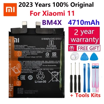 100% Oriģināls Xiao Mi BM4X 4710mAh Tālruņa Akumulatora Xiaomi 11 Xiaomi11 Mi11 Rezerves Baterijas Bateria