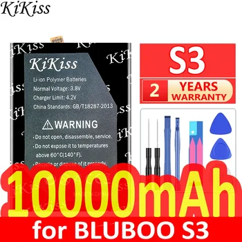 10000mAh KiKiss Jaudīgs Akumulators S 3 BLUBOO S3 Mobilo Telefonu Baterijas