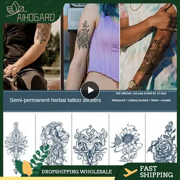 1GB Tetovējums, Uzlīmes Ūdensnecaurlaidīgus Pagaidu Slīpums tetovējums plāksteris sula tetovējums plāksteris tonējoša geišas ziedu