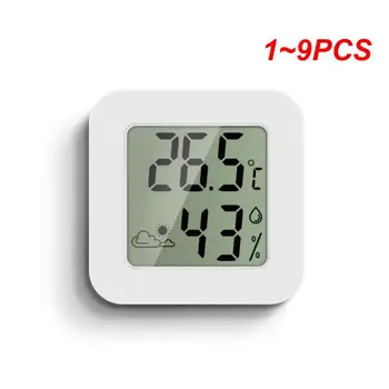 1~9PCS Termometrs ar Lcd Digitālo Mini Higrometru, Balta, Gabarītu Temperatūras un Mitruma Mērītājs Iekštelpu Istabas Smart Home