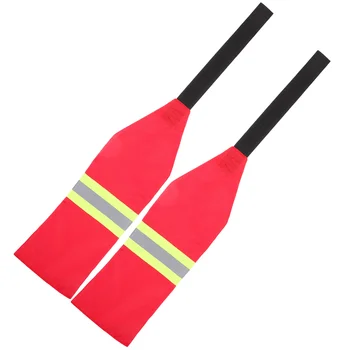 2 Gab Kajaks Drošības Karogu, Laivu Piederumi DIY Atstarojošs 2gab (sarkanās Horizontālās Līstes) Kravas Kanoe Piederumu Oxford Audums