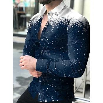 2023 Pavasara, Rudens Vīriešu Sociālo Krekli Savukārt Apkakle Buttoned Krekls Vīriešu Ikdienas Digitālā Druka garām Piedurknēm Topi Streetwear
