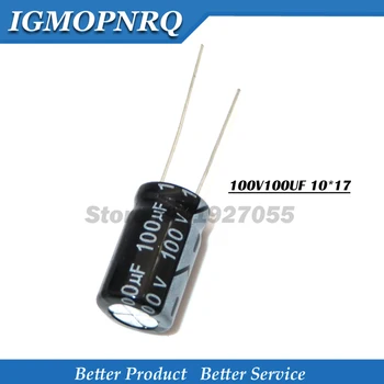 20PCS 100V100UF 10*17 mm 100V 100UF 10*17 100v100 10x17 Alumīnija elektrolītisko kondensatoru jaunas