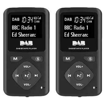 2X DAB/DAB Digitālais Radio Bluetooth 4.0 Personas Kabatas FM Mini Portatīvie Radio Austiņas MP3 Micro-USB Mājas