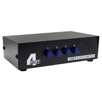 4 Port AV Switch RCA Komutatoru 4 1 Out, Composite Video L/R Audio Pārslēgu kastīte DVD STB Spēļu Konsoles