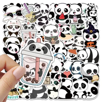 50GAB Karikatūra Panda Uzlīmes Cute Karikatūra Panda Bērniem Studentu Kancelejas preces Uzlīmes Ūdensizturīgs Atkārtoti Uzlīmes