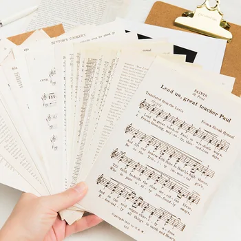 57pcs Balts pātagot mūzikas nots dzejas materiālu, papīra DIY apdare memo uzlīme japāņu kancelejas preces