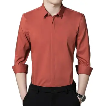 6XL Vīriešu Biznesa Krekls Bambusa Šķiedras ir Liela Cietā Krāsas, Mīksta Āda-draudzīgs (Dungriņi) Ikdienas Krekls ar garām Piedurknēm Vīriešiem
