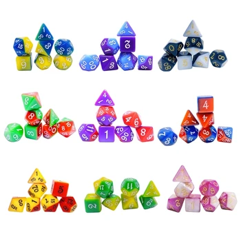 7 Gab. Akrila Polyhedral dambretes kauliņus Multi-Sided Spēle dambretes kauliņus galda Spēle dambretes kauliņus, lai Lomu spēles, Galda Spēles Izturīgs