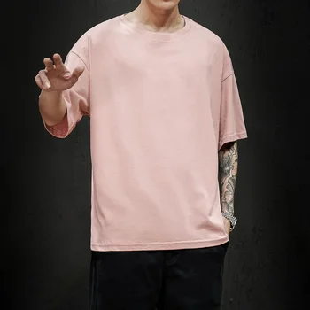 A2967 Jauno Vasaras Vīriešu T Krekls 2022 Modes Cietā T Krekls Mens Lielgabarīta Hip Hop Īsām Piedurknēm Gadījuma Kokvilnas Vīriešu Streetwear