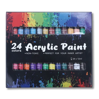 Akrila Krāsu Komplekts 24 Krāsu 12ml Pigmenta Bērniem, Pieaugušajiem Iesācējs Uzdoties Mākslinieku Dropshipping