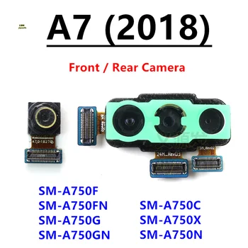 Atpakaļ Big Galvenais Atpakaļskata Kamera Priekšējā Kamera Modulis Flex Kabelis Samsung Galaxy A7 2018 A750 A750F Aizstāt Daļu