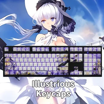 Azur Joslu Anime Keycaps Hms Izcilas 108 Atslēgas Pbt Sublimācijas Mehāniskā Tastatūra Apdare Galvenie Klp Cherry Mx Keycap