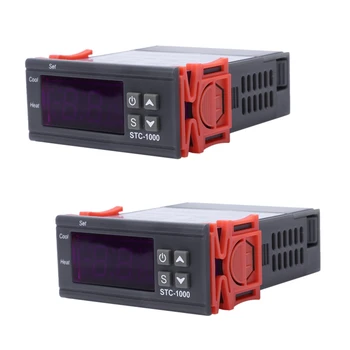 BAAY 2X 220V Digitālo STC-1000 Temperatūras regulators Termostata Regulators+Sensora Zondi