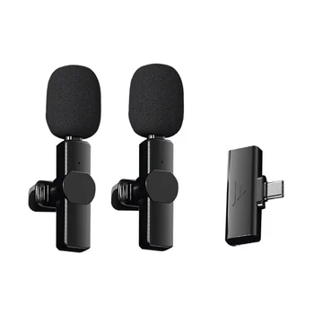 Bezvadu Lavalier Mikrofons Super Akumulatoru Dzīves Mikrofons, kas Piemērots IPhone, IPad, Android Live Ierakstu Interviju