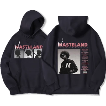 Brent Faiyaz Pelēkā Vārna Mūzikas Albums Wasteland Grafiskais Izdrukāt Kapuci Sporta Krekls Hip Hop Streetwear Vintage Lielgabarīta Hoody Streetwear