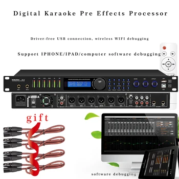 BX6 Profesionālās Digitālās KTV Pre-effector Audio Atbalss Efektu Procesors DSP Audio Procesors Anti Gaudošana DATORA Programmatūru Bluetooth USB