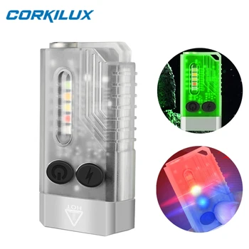 CORKILUX EDC Keychain Lukturīti, TIR Objektīvs USB-C Uzlādējams Led Darba Gaismas Magnētisko Asti Mini UV Lukturi Māja Avārijas