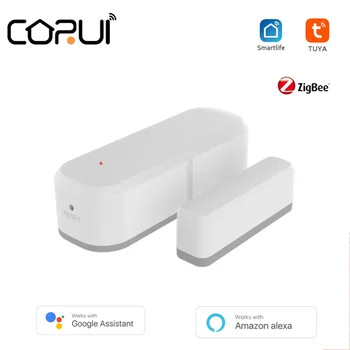 CORUI Tuya ZigBee Smart Durvju Logu Sazināties Sensoru Bezvadu Durvju Detektori Smart Dzīves Tālvadības Signālu Atbalsts Alexa, Google Home