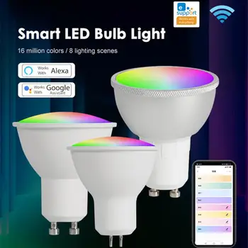 Ewelink WiFi LED Spuldzes GU10 Lampas Smart RGB WW CW 5W Regulējamas Gaismas, Alexa, Google Voice APP Kontroles Ewelink