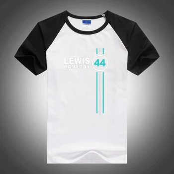 F1 vadītājs Luiss Hamiltons digitālo 44 iespiests T-krekls vasaras T-krekls izšūšanas vīriešu īsām piedurknēm elpojošs O-veida kakla street wear