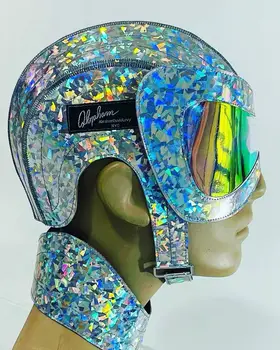 Futūristisks Ķivere Lāzera galvassegas skatuves, deju apģērbi gogo puse kluba cosplay maska DS DJ Kostīmi Džeza Deju Grupas