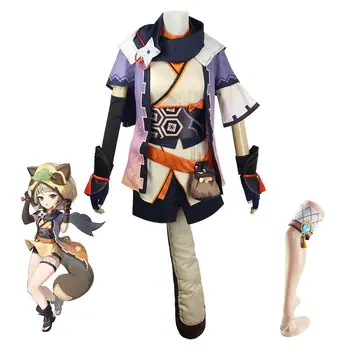 Genshin Ietekmes Zaoyou romiešu uzvalkā, jenots suns Zaoyou cosplay tērpu, spēles animācijas performance uzvalks, sieviešu uzvalks
