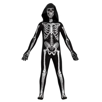 Halovīni scary skelets jumpsuit bērnu nāves kostīmu Lieldienu velns Coplay jumpsuit bērnu karnevāla dienā veiktspējas drēbes
