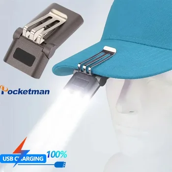 INFRASARKANO Kustības Sensoru, LED Cepuri Klipu Gaismas Lukturis Mini Ūdensizturīgs Lukturu USB Lādējams Galvas Lukturis Cepuri Malām Lampas