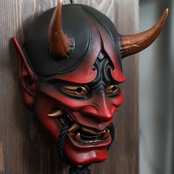 Japāņu Noslēgtā Prajna Velns Orochimaru Līķis Gara Zīmogs Masku Halloween Šausmu Lateksa Maska, Pieaugušo Unisex Dēmons Oni Samurai Aksesuāri