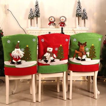 Jaunais Ziemassvētku Krēsla Pārsegs Ziemassvētku Vecīša Briežiem Ēdamistabas Krēsls Segtu Jauno Gadu 2023 Priecīgus Ziemassvētkus Puse Mājas Galda Dekorēšana