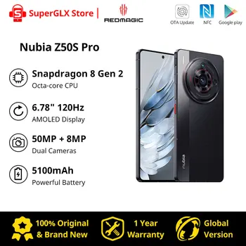 Jaunu Nubia Z50S Pro 5G Globālo Versiju 6.78 collu 120Hz AMOLED elastīgu Snapdragon 8 Gen 2 Jaunākās 50MP Dual Kameras, 80W Ātrās Uzlādes