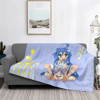 Kawaii Izumi Konata Adītas Vilnas Segu Lucky Star Anime Super Silts Mest Segas Āra Ceļojumu gultas Pārklājs