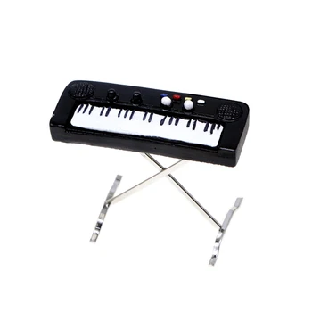 Leļļu Nams Mini Simulācijas Sakausējuma Elektroniskās Klavieres Mazu Lelli, Instrumentu, Modelis Miniatūrā Leļļu Namiņš Aksesuāru Kolekcija