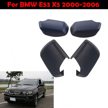 Matēts Melns Sānu Atpakaļskata Spogulis, Pārsegs Ārējie Spoguļi Vāciņi der BMW E53 X5 no 2000. līdz 2006. gadam Maināmiem Auto Eksterjera Daļas