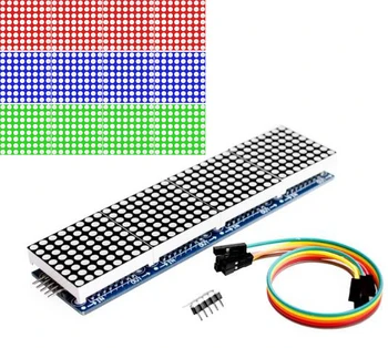MAX7219 Dot Matrix Modulis Mikrokontrolleru 4 Vienā Displejs ar 5P Līnijas