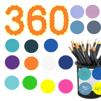 Mazās Lapiņas 360pcs Sevi Stick Atzīmē Apaļas Spilventiņi Līmi Spilgti Krāsains Pad Caurspīdīga Kārta Memo Etiķetes Mājas Skola