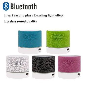 Mini Bezvadu Bluetooth Skaļrunis ar iebūvētu Mic Handsfree TF Kartes Žilbinošas Kreka Krāsains LED Bluetooth 4.1 HD Skaņas Portatīvo