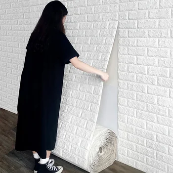Mājas Dekori 3D Sienas Uzlīmes Imitācija Ķieģeļu Guļamistaba Ūdensizturīgs pašlīmējošas DIY Tapetes Dzīvojamā Istabā TV Fona Dekors