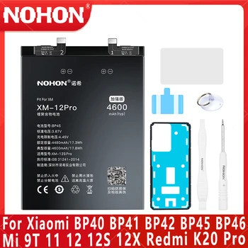 NOHON Tālruņa Akumulatora Xiaomi BP40 BP41 BP42 BP45 BP46 Mi 9T 11 12 12S 12X Redmi K20 Pro 12Pro Jaunu Oriģinālo Rezerves Bateria