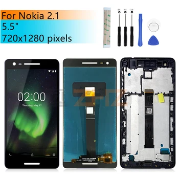 Nokia 2.1 LCD Displejs, Touch Screen Digitizer Montāža TA-1080 TA-1092 TA-1084 TA-1093 Displeja Nomaiņa Remonta daļas 5.5