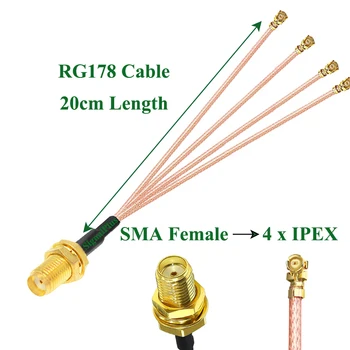 Pagarinājums Pierunāt Džemperis Bize kabeļu sadalītājs RG178 IPEX SMA UFL/ u.FL/ IPX/IPEX,RF Pierunāt Adapteri Montāžas Kabeļu Izvadu
