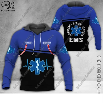 Pasūtījuma Nosaukums EMS Neatliekamās Medicīniskās palīdzības Dienesta Vienotu 3D Drukāšanas pelēkā vārna Iela Sieviešu, Vīriešu Džemperi/Krekls/Zip pelēkā vārna A11