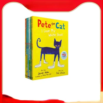 Pete Kaķis es Varu Izlasīt Audio Pete Kaķis 27 Skaļuma Punktu Lasījumā Edition Komplekts 6 angļu Bilžu Grāmatas Audio Izglītība